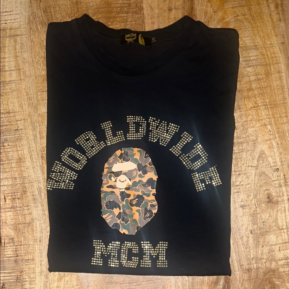 MCM Black and Gold Graphic Tee